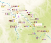 Karte vom Burgund für Hausbootferien