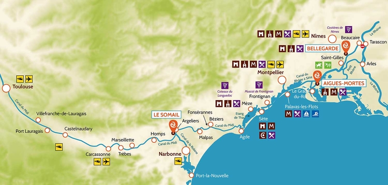 Karte der Region Camargue in Frankreich