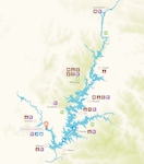 Karte des Grande Lago mit Amieira Marina